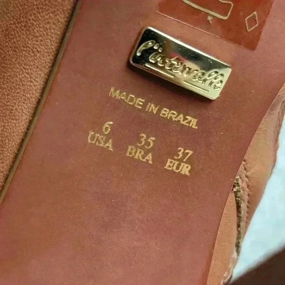 NWT L'INTERVALLE heel sandals size 6 Tan LEATHER NEW !! Made in  Brazil - Picture 9 of 11